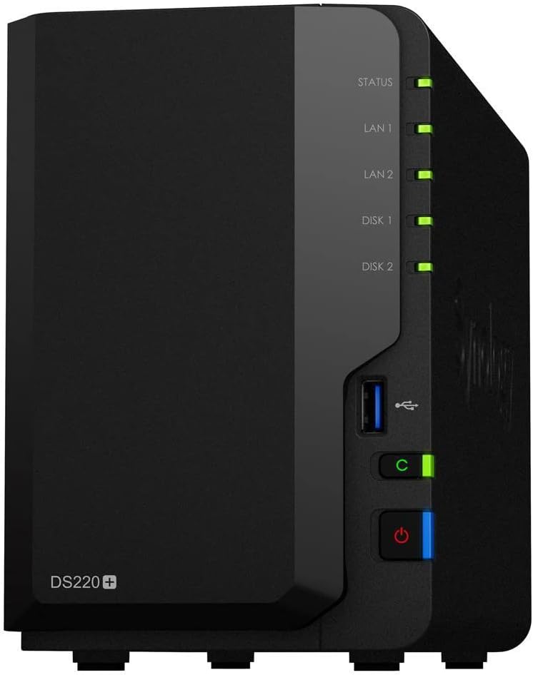 Synology DiskStation DS220+ 2-Bay SATA Dual Core AES-NI NAS Server - Diskless