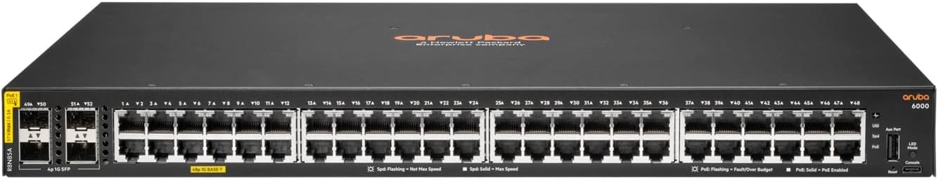 R8N85A#ABA - HP Aruba CX 6000 48P-1000Base-T PoE+ 4P-SFP Switch