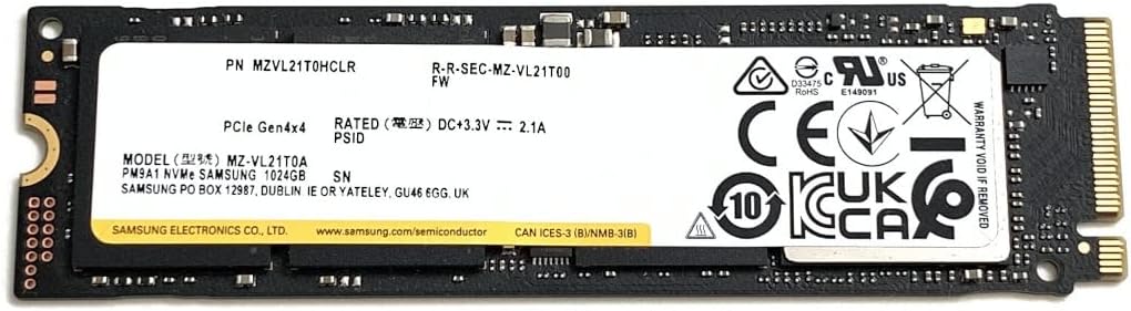 MZVL21T0HCLR Samsung 1TB NVMe SSD for High-Speed Data Access