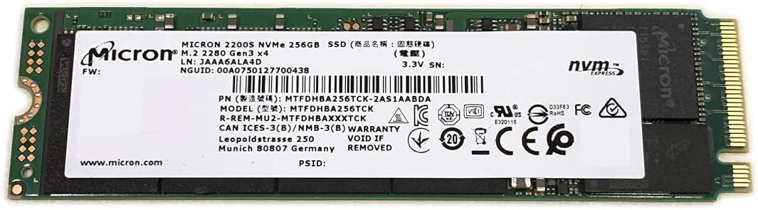 MTFDHBA256TCK-1AS1AABHA - Micron 256GB 2200 M.2 2280 TLC PCIe SSD