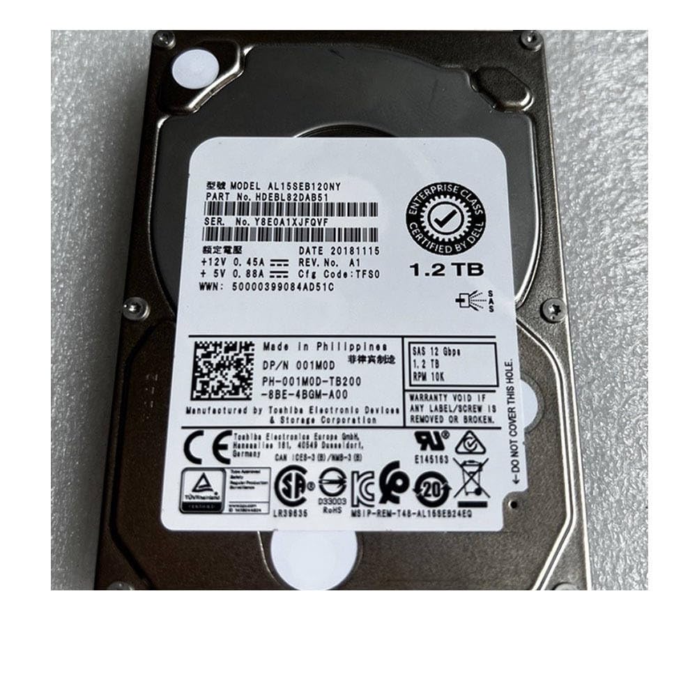 Dell 01M0D / Toshiba AL15SEB120NY HDEBL82DAB51 1.2TB 12Gbps 10.5K 2.5" SFF Enterprise SAS Hard Drive