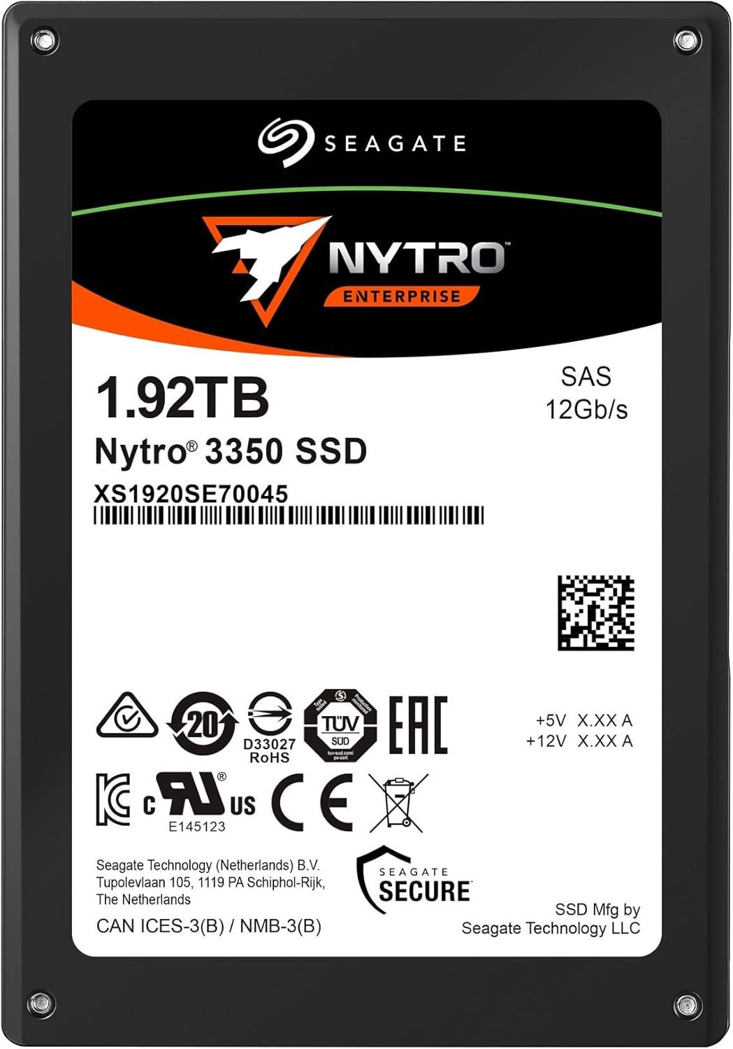 XS1920SE70045 - Seagate Nytro 3350 1.92TB ETriple-Level Cell 3D SAS 12Gb/s 2.5-Inch 15mm Solid State Drive