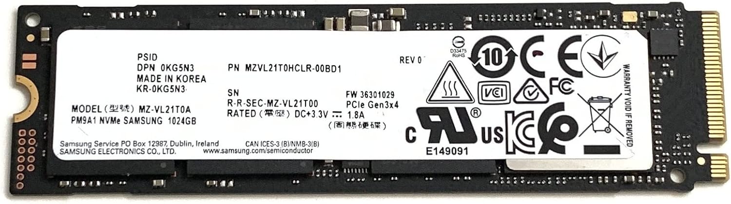 Samsung PM1725A MZPLL1T6HEHP-00003 / Dell 06V6M 1.6TB PCIe (HHHL) 3.0 X 8 NVME Enterprise Solid State Drive - Comparable/Equivalent to: FTX2R (PM1725B)
