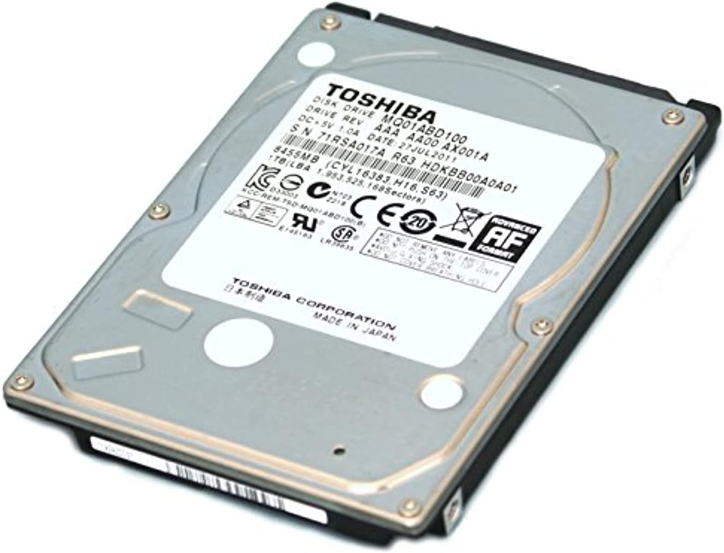 Toshiba HDD MQ01ABD100: 1TB 2.5" HDD Specifications