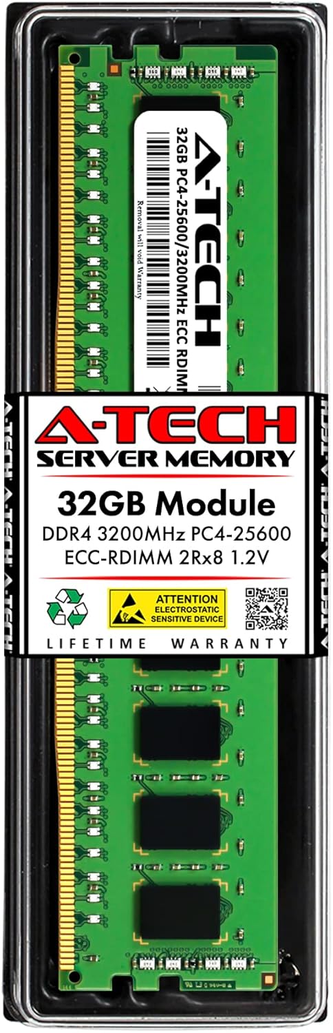 Hynix HMAA4GR7CJR8N-XN 32GB DDR4-3200MT/s CL22 PC4-25600 (2Rx8) Dual Rank Registered ECC 288-Pin 1.2V RAM RDIMM Server Memory