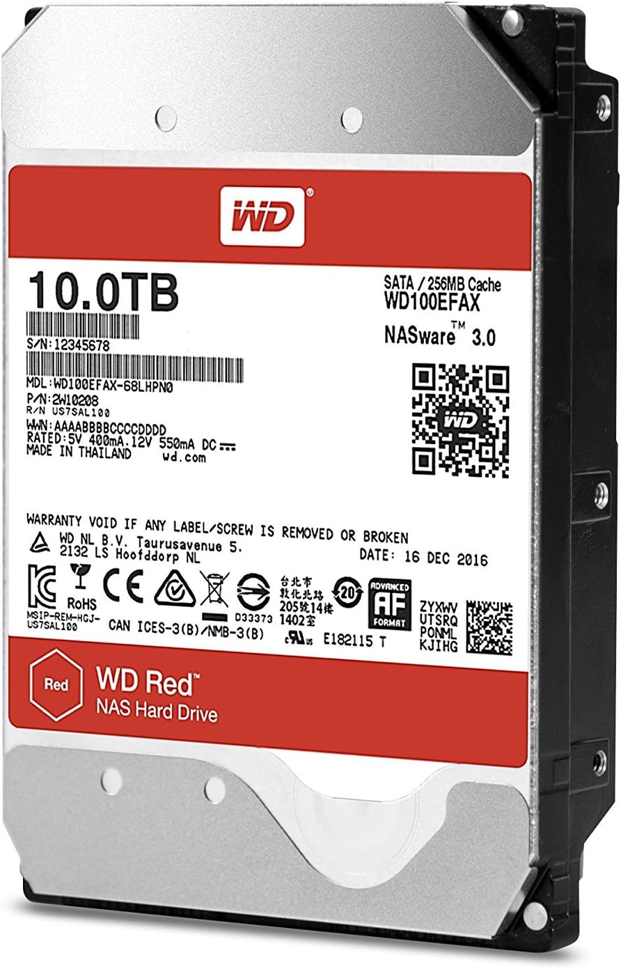 WD100EFAX Western Digital 10TB Hard Drive for Network Attached Storage (NAS) Systems