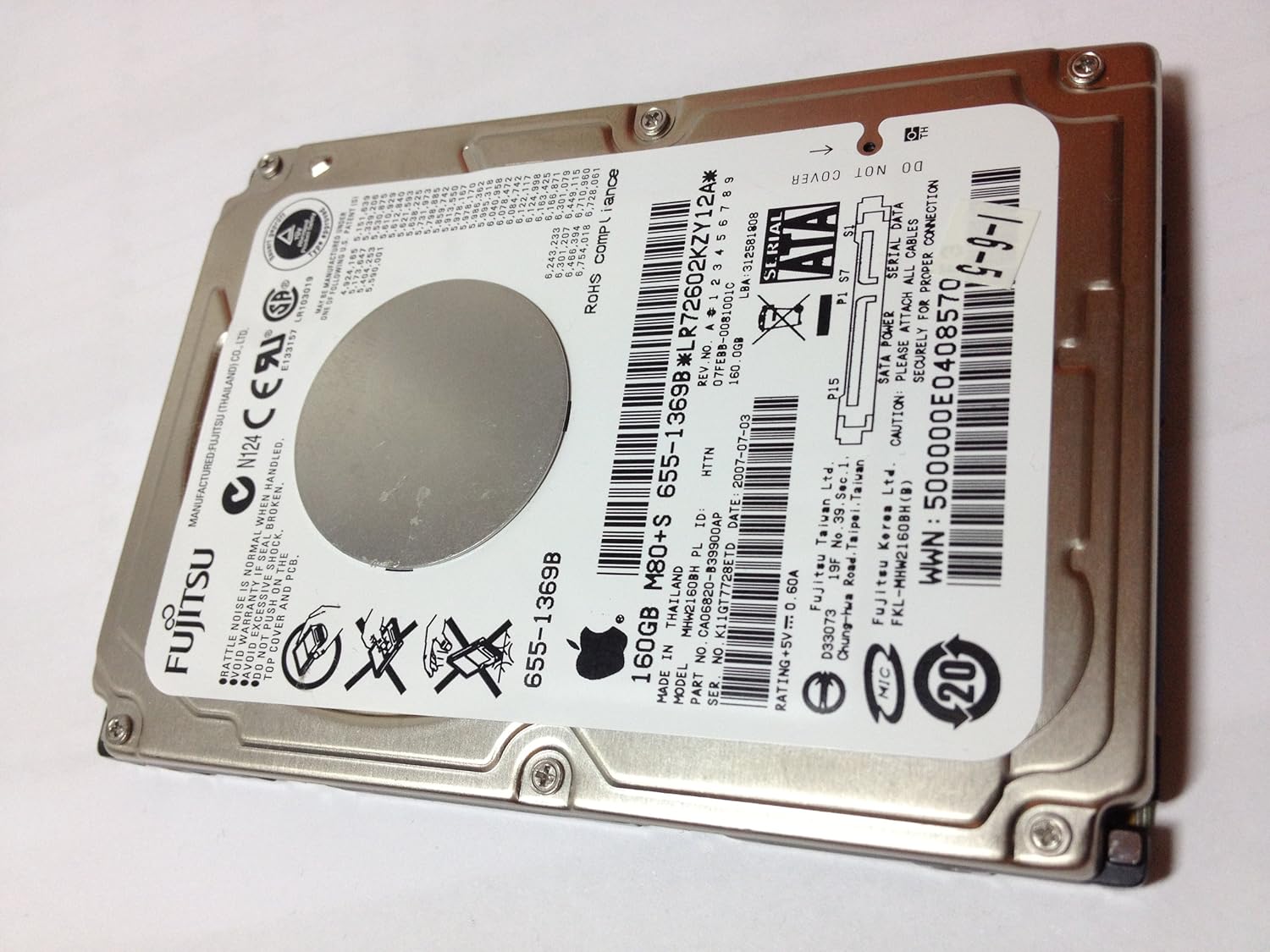 Fujitsu MHZ2160BJ 160GB SATA Hard Laptop Hard Drive