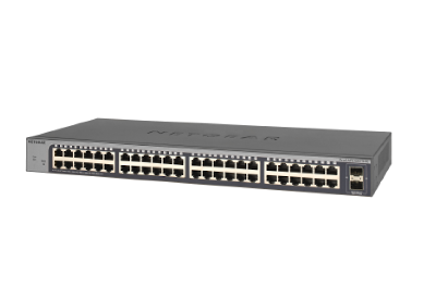 GS750E - Netgear GS750E 48 x RJ-45 Ports 10/100/1000Base-T + 2 x SFP Ports Layer 3 Managed Gigabit Plus Ethernet Network Switch