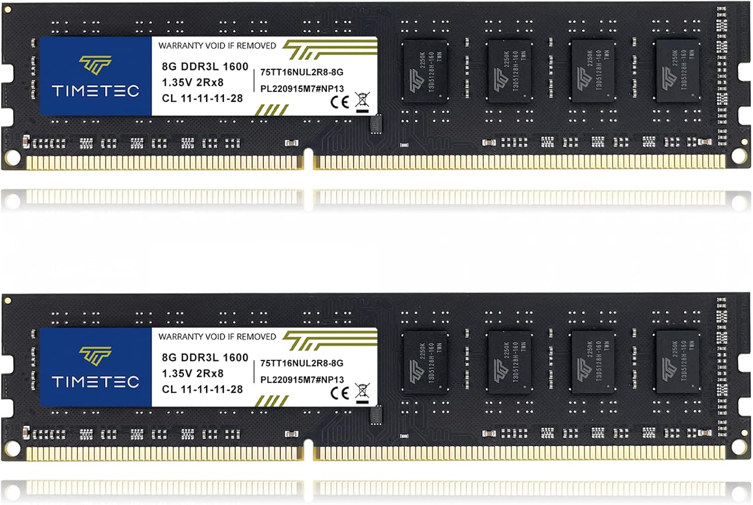KVR16N11/8-SP - Kingston 8GB DDR3-1600MHz PC3-12800 Non-ECC Unbuffered CL11 240-Pin UDIMM 1.5V Dual Rank Memory Module