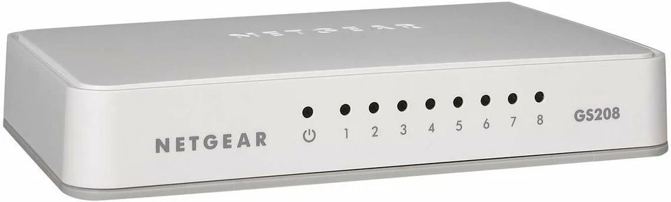 GS208-100PAS - Netgear GS208 8 x RJ-45 Ports 10/100/1000Base-T Layer 2 Unmanaged Gigabit Ethernet Network Switch