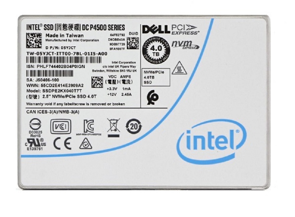 SSDPE2KX040T7T - Intel P4500 4TB PCI Express NVMe 2.5-Inch Solid State Drive