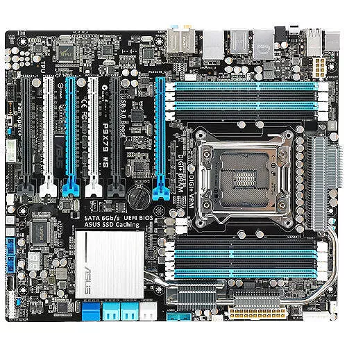P9X79-WS - Asus Workstation Motherboard Intel Socket LGA-2011 SSI CEB 1 x Processor Support 64GB DDR3 SDRAM Maximum RAM SLI, CrossFireX Support Serial ATA/600, Serial ATA/300 Yes Controller No 6 x PCIe x16 Slot 2 x USB 3.0 Port