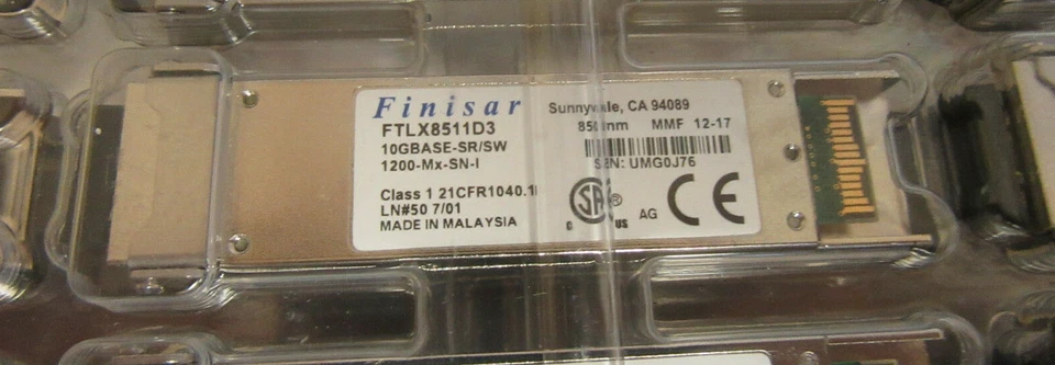 FTLX-8511D3 - Finisar 10Gb/s 10GBase-SR Multi-Mode Fibre 850nm 300m Duplex LC Connector XFP Transceiver Module