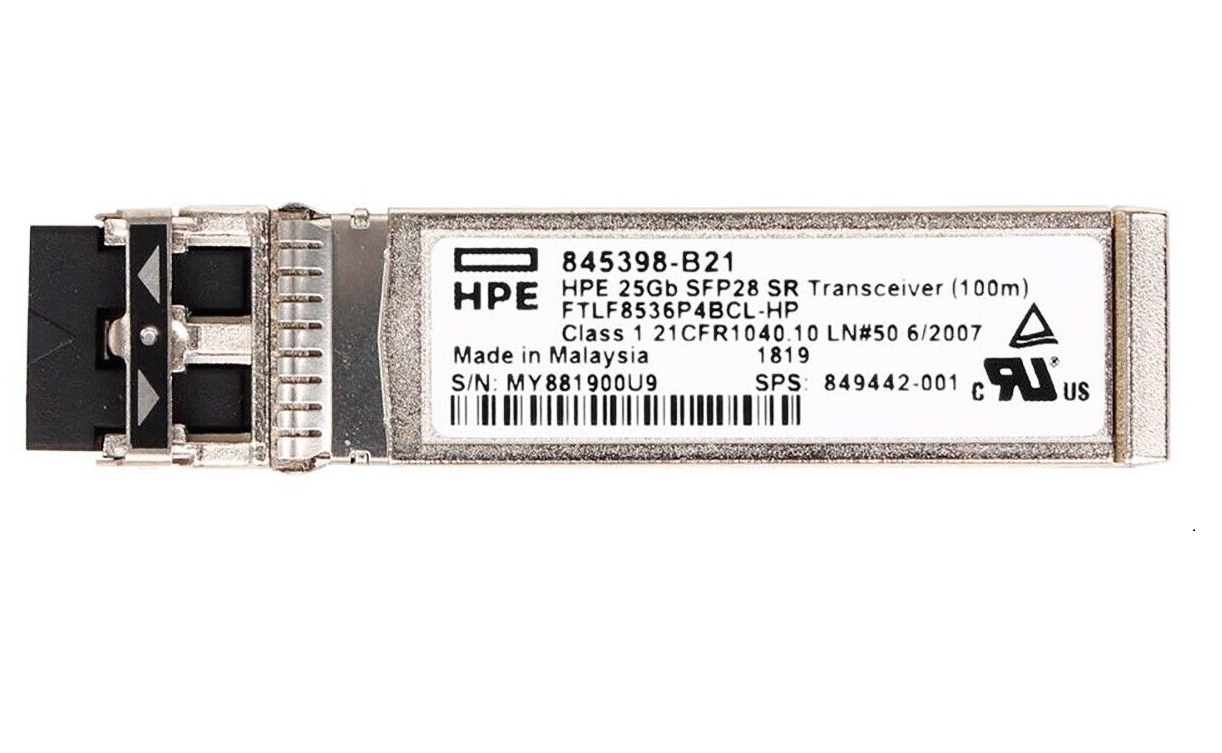 845398-B21 - HPE 25Gb/s 25GBase-SR MMF SFP28 Transceiver Module