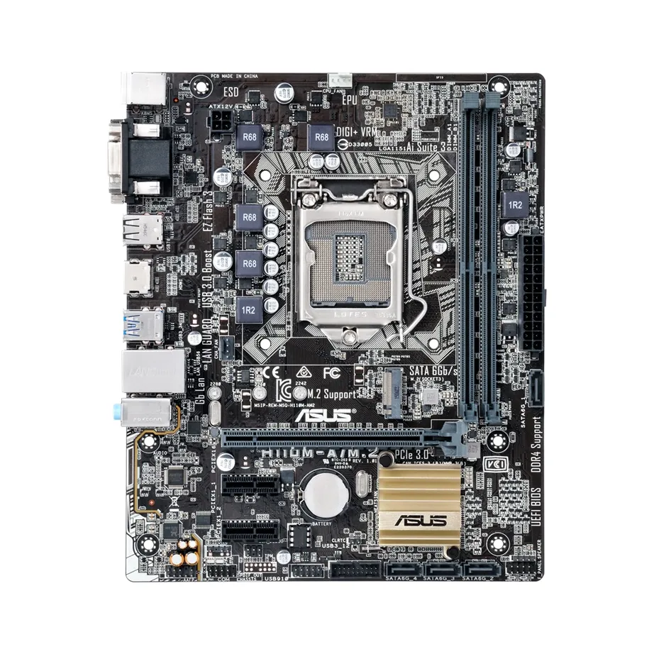 H110M-A/M.2 - Asus Desktop Motherboard Intel H110 Chipset Socket H4 LGA-1151