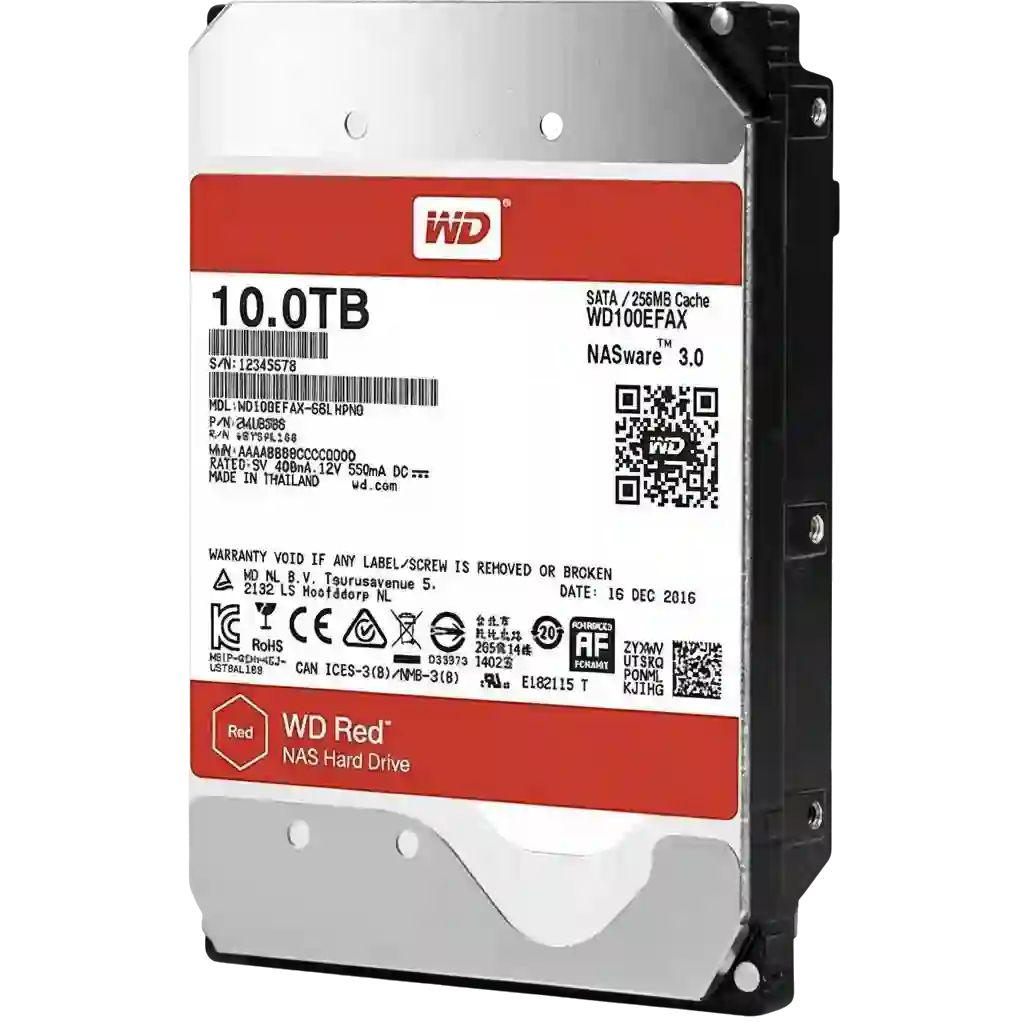 WD100EFAX Western Digital 10TB Hard Drive for Network Attached Storage (NAS) Systems