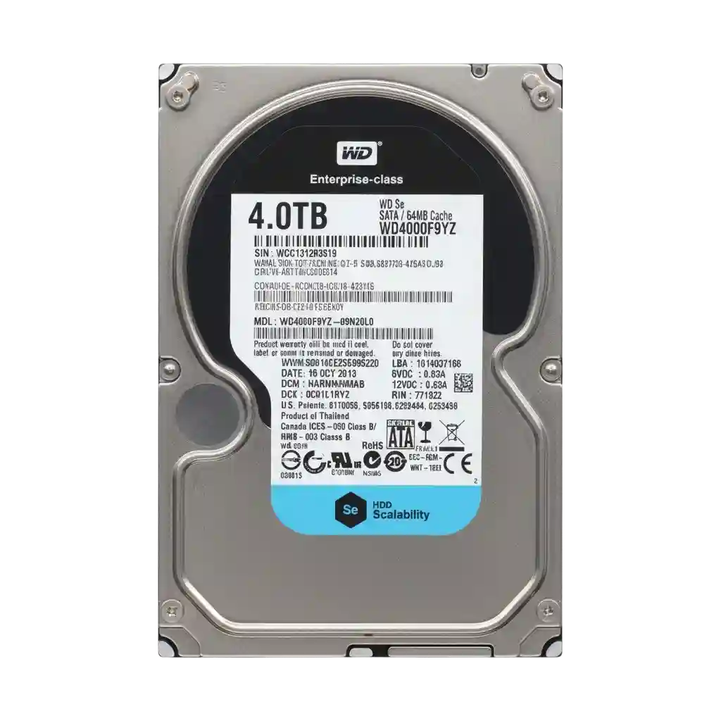 Western Digital Se WD4000F9YZ 4TB 7.2K 3.5 inch 6 Gb/s Enterprise SATA Hard Drive