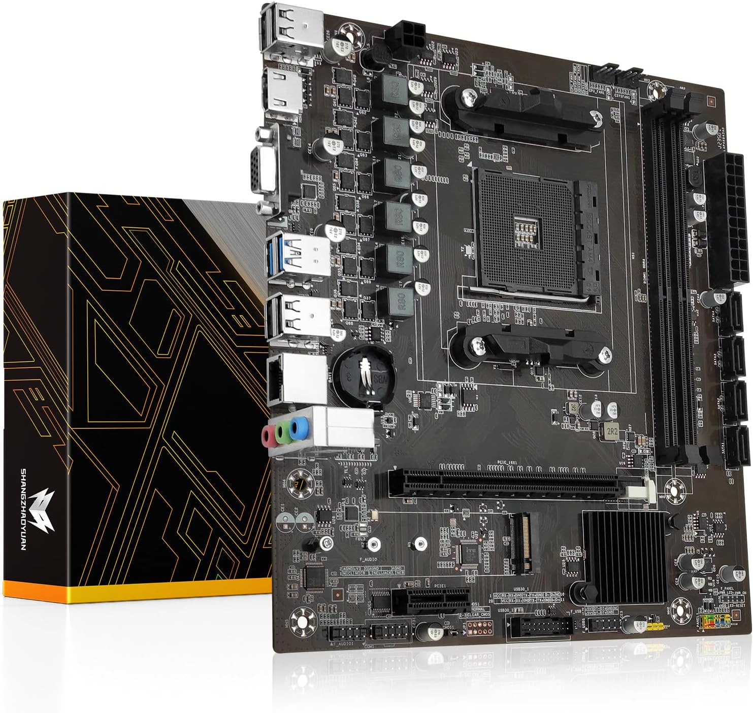 B450 AM4 Motherboard Gaming Motherboard for AMD Ryzen 1-5th gen Processor (DDR4 Max 64GB, NVME/NGFF M.2, PCIe 3.0, SATA 3.0, USB 3.0, Gb LAN)