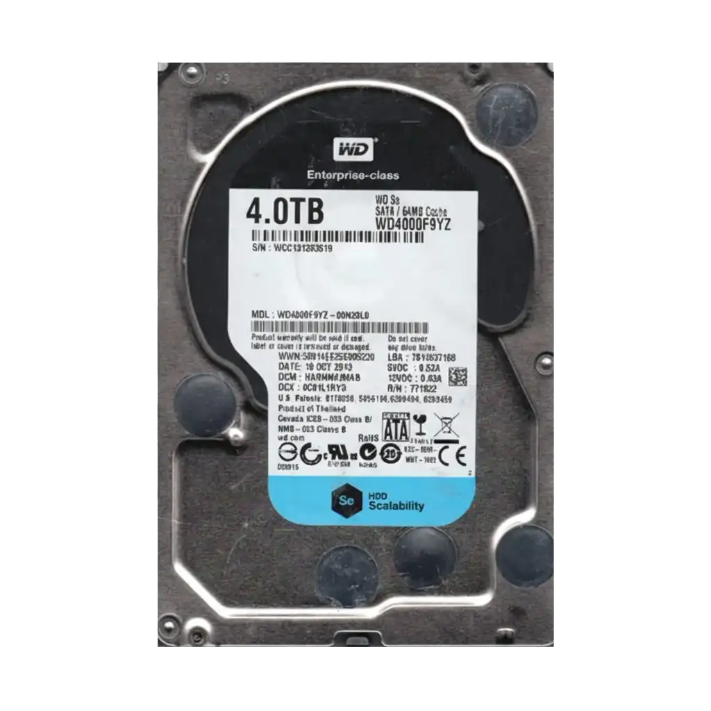 WD4000F9YZ-09N20L0 - Western Digital SE 4TB 7200RPM SATA 6Gb/s 64MB Cache (RoHS) 3.5-Inch Hard Drive
