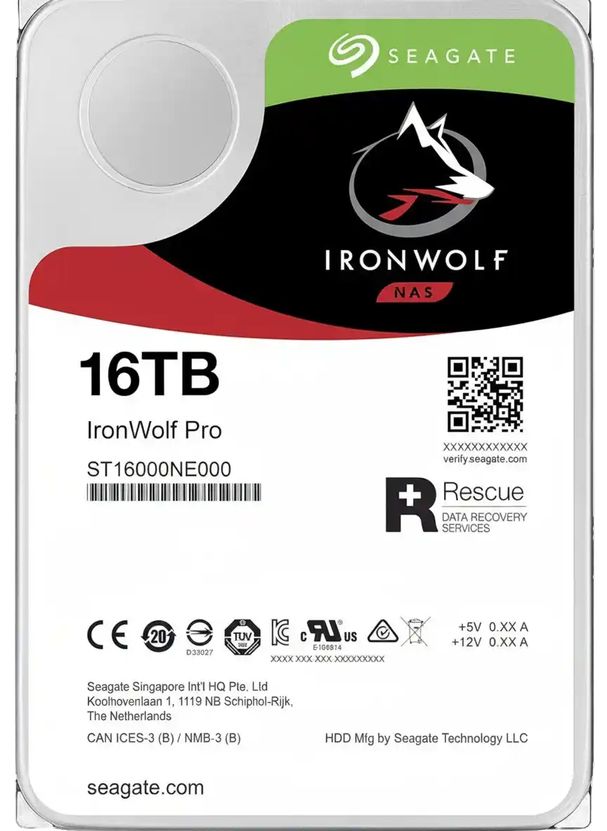 ST16000NE000 - Seagate IronWolf Pro NAS 16TB SATA 6Gb/s 7200RPM 3.5-inch 256MB Cache Hard Drive