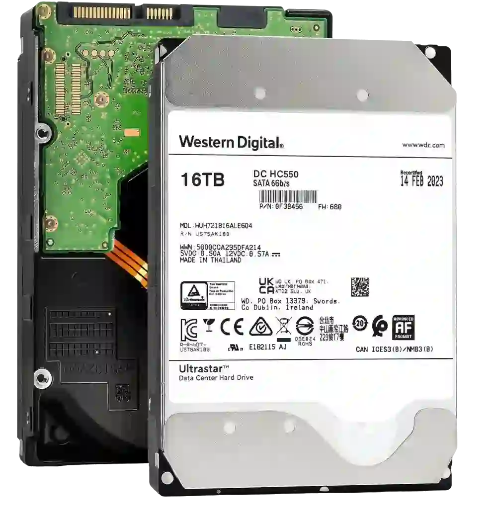 WUH721816ALE604 - Western Digital Ultrastar DC HC550 16TB 7200RPM SATA 6Gb/s (512e) 3.5-Inch Hard Drive