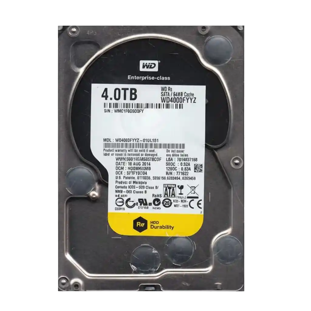 WD4000FYYZ-01UL1B1 - Western Digital RE 4TB 7200RPM SATA 6Gb/s 64MB Cache (512n) (RoHS) 3.5-Inch Hard Drive
