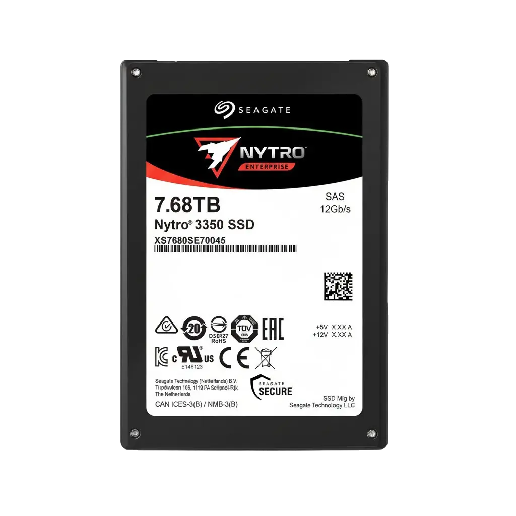 XS7680SE70045 - Seagate Nytro 3350 7.68TB ETriple-Level Cell 3D SAS 12Gb/s 2.5-Inch 15mm Solid State Drive