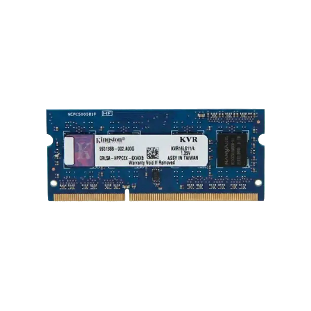 KVR16LS11/4 - Kingston Technology 4GB DDR3-1600MHz PC3-12800 non-ECC Unbuffered CL11 204-Pin SoDimm 1.35V Low Voltage Memory Module