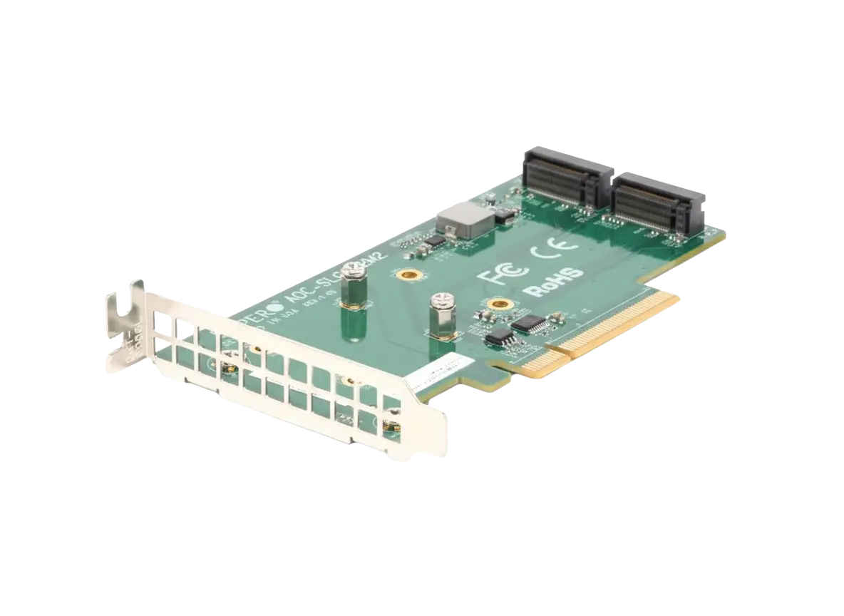AOC-SLG3-2M2 - Supermicro PCIe Add-On Card for Dual M.2 NVME SSDs