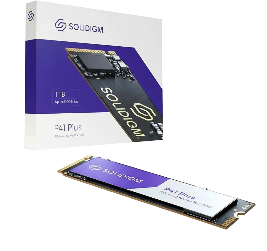 Solidigm SSDPFKNU010TZX1 P41 Plus Series 1TB Quad-Level Cell PCI Express NVMe 4.0 x4 M.2 2280 Solid State Drive