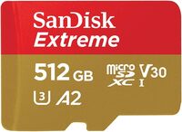 SDSQXA1-512G-AN6MA - SanDisk 512GB Extreme microSDXC UHS-I Memory Card