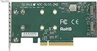 AOC-SLG3-2M2 - Supermicro PCIe Add-On Card for Dual M.2 NVME SSDs