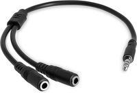 MUY1MFFS - StarTech.com Slim Stereo Splitter Cable - 3.5mm Male to 2x 3.5mm Female