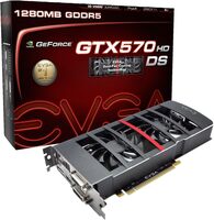 012-P3-1570-B6 - EVGA GeForce GTX 570 (Fermi) 1.2GB 320-Bit GDDR5 PCI Express 2.0 x16 Dual DVI/ mini-HDMI/ HDCP Ready SLI Support Video Graphics Card