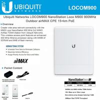 LOCOM900 - Ubiquiti NanoStation M900 1 x Port 10/100Base-TX MIMO airMAX TDMA Station