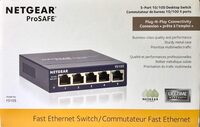 FS105NA - Netgear Prosafe FS100 Series FS105 5 x Ports 10/100Base-TX Unmanaged Desktop Fast Ethernet Network Switch