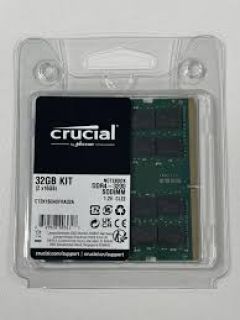 Crucial CT2K16G4SFRA32A 32GB Kit (16GB x 2) DDR4-3200 PC4-25600 SODIMM Notebook RAM Memory Module