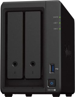 Synology DiskStation DS723+ 2-bay SATA NAS Server w/ 16TB Storage, 32GB RAM, 1TB NVMe Cache SSDs