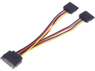 SATA 15 pin male to 2 female 4-wire SATA Power Splitter Cable 15cm / 5.9in