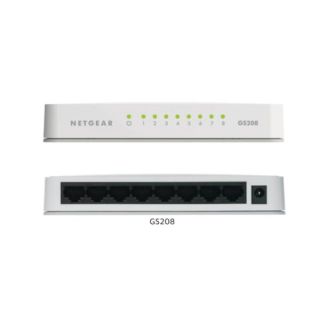 GS208-100PAS - Netgear GS208 8 x RJ-45 Ports 10/100/1000Base-T Layer 2 Unmanaged Gigabit Ethernet Network Switch