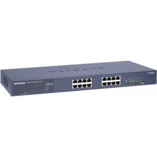 GS716T-300AJS - Netgear Prosafe GS716T 16 x RJ-45 Ports 10/100/1000Base-T + 2 x SFP Ports Layer 3 Managed Gigabit Ethernet Network Switch