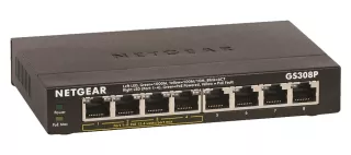 GS308P-100NAS - Netgear GS308P 300 Series 8 x RJ-45 Ports PoE 10/100/1000Base-T Unmanaged Gigabit Ethernet Network Switch
