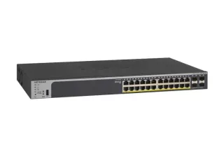 GS728TPv2 - Netgear ProSafe 24 x RJ-45 Ports PoE+ 10/100/1000Base-T + 4 x SFP Ports Layer 3 Managed 1U Rack-mountable Gigabit Ethernet Stackable Smart Network Switch