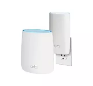 RBK20W-100NAS - Netgear Orbi Whole Home RBK20W 1 x Ports 1000Base-T LAN + 1 x Port RJ-45 WAN 2.2Gb/s IEEE 802.11a/n/ac 5GHz Router + Wall Plug Satellite